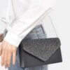Rhinestone Satin Evening Clutch – Structured Sparkle