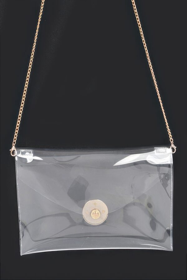 Clear PVC Clutch with Statement Metal Buckle