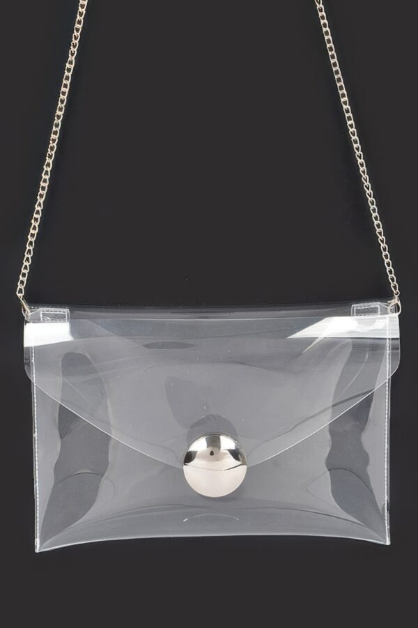 Clear PVC Clutch with Statement Metal Buckle