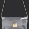 Clear PVC Flap Clutch with Metal Trim