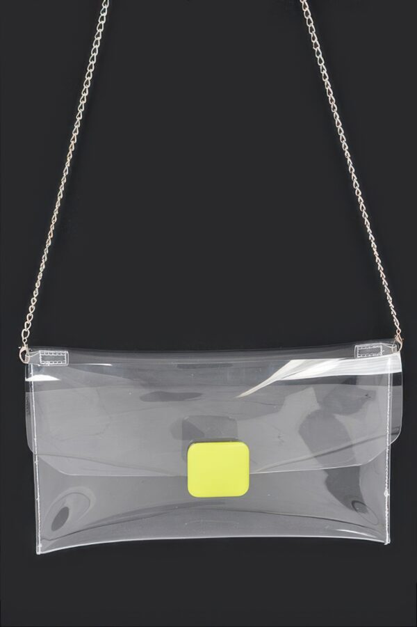 Clear PVC Flap Clutch with Metal Trim