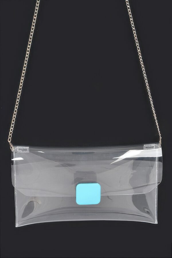 Clear PVC Flap Clutch with Metal Trim
