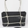 Zip Clutch Bag with Rhinestone Strap – Structured Faux Leather