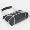 Zip Clutch Bag with Rhinestone Strap – Structured Faux Leather