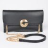 Faux Leather Evening Clutch with G Buckle Accent