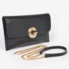 Faux Leather Evening Clutch with G Buckle Accent