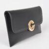 Faux Leather Evening Clutch with G Buckle Accent