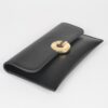 Faux Leather Evening Clutch with G Buckle Accent