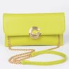 Faux Leather Evening Clutch with G Buckle Accent