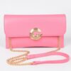 Faux Leather Evening Clutch with G Buckle Accent