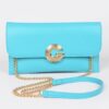 Faux Leather Evening Clutch with G Buckle Accent