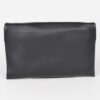 Metallic Faux Leather Buckle Clutch