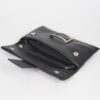 Metallic Faux Leather Buckle Clutch