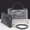 Clear Top-Handle Flap Bag with Removable Pouch