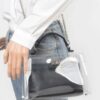 Clear Top-Handle Flap Bag with Removable Pouch