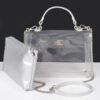 Clear Top-Handle Flap Bag with Removable Pouch