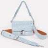 Denim Chain Flap Shoulder Bag – Structured Mini