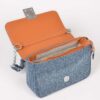 Denim Chain Flap Shoulder Bag – Structured Mini
