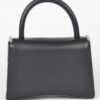 Faux Leather Top-Handle Flap Bag with Rhinestone Accent