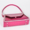 Metallic PU Flap Bag with Rhinestone Accent