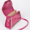Metallic PU Flap Bag with Rhinestone Accent