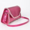 Metallic PU Flap Bag with Rhinestone Accent