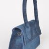 Denim Top-Handle Crossbody Bag – Mixed Metal Hardware