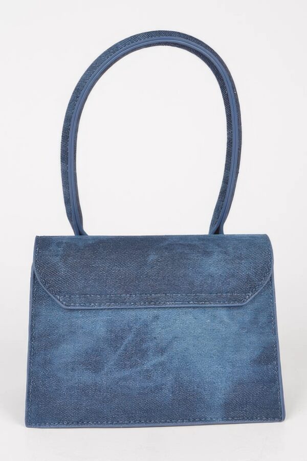 Denim Top-Handle Crossbody Bag – Mixed Metal Hardware