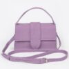 Denim Top Handle Crossbody Bag – Mixed Metal Accents