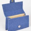 Denim Top Handle Crossbody Bag – Mixed Metal Accents