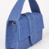 Denim Top Handle Crossbody Bag – Mixed Metal Accents