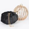 Rhinestone Round Cage Evening Bag – Mixed Metal