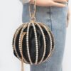 Rhinestone Round Cage Evening Bag – Mixed Metal