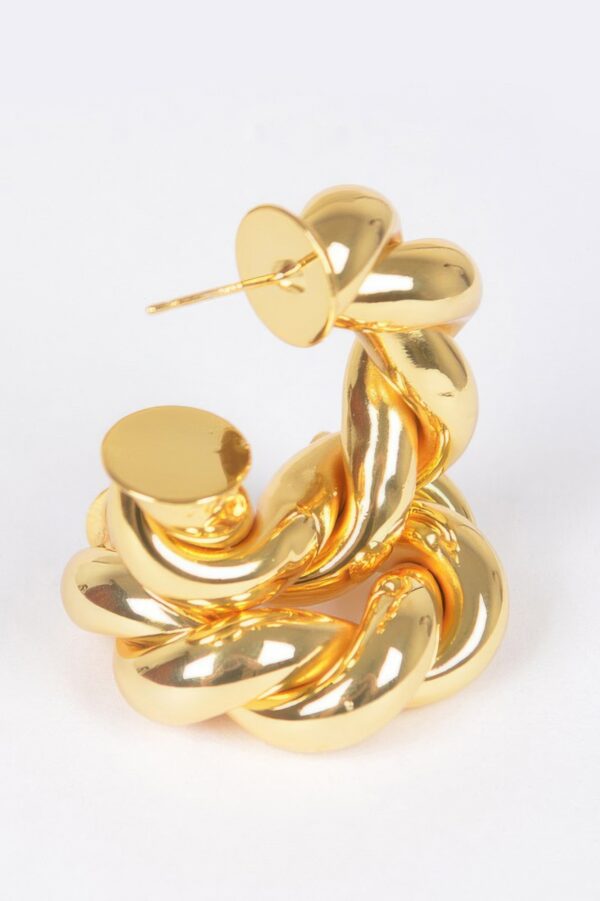 Gold-Plated Structured Earrings – Polished 1.35in
