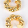 Gold-Plated Structured Earrings – Polished 1.35in