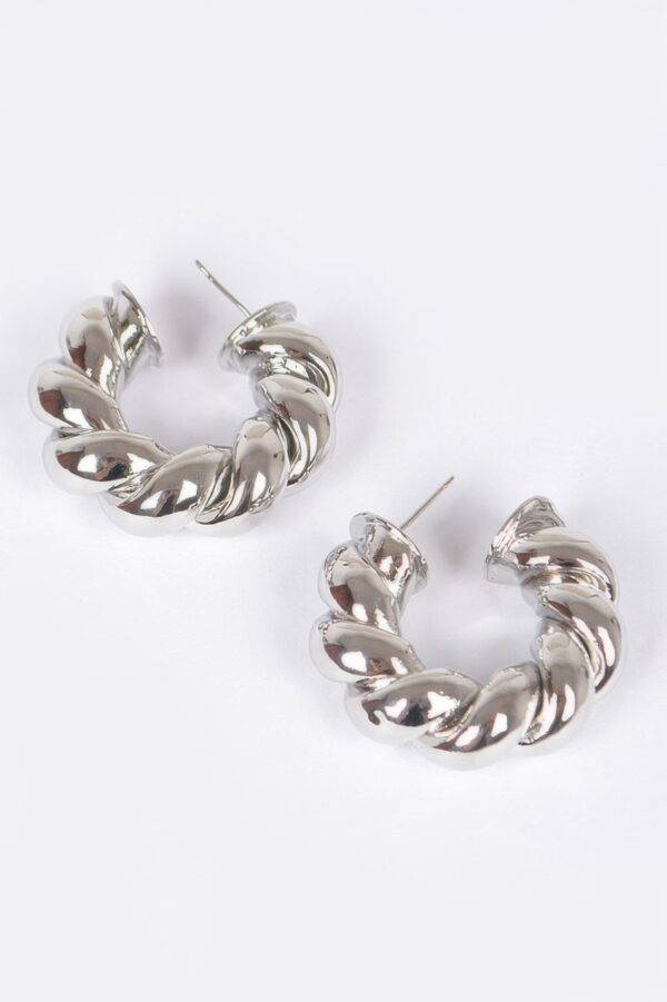 Gold-Plated Structured Earrings – Polished 1.35in