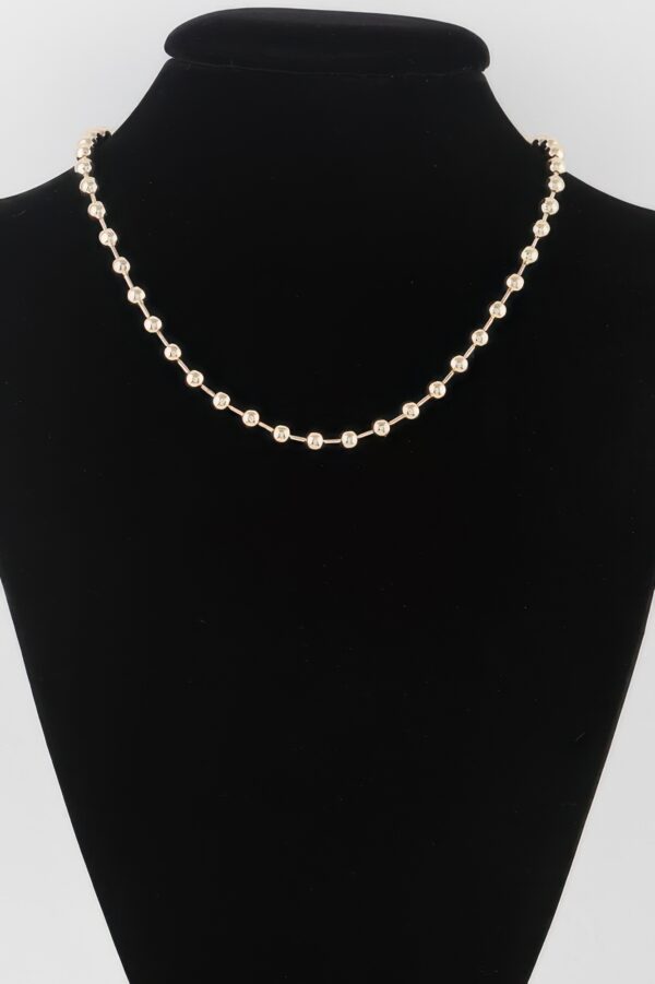 Short Metal Ball Bead Necklace – Polished 18 inch