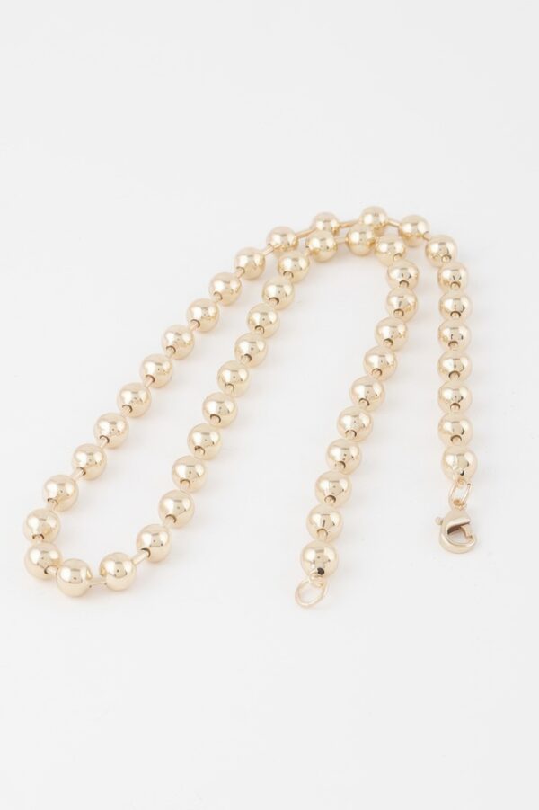 Short Metal Ball Bead Necklace – Polished 18 inch