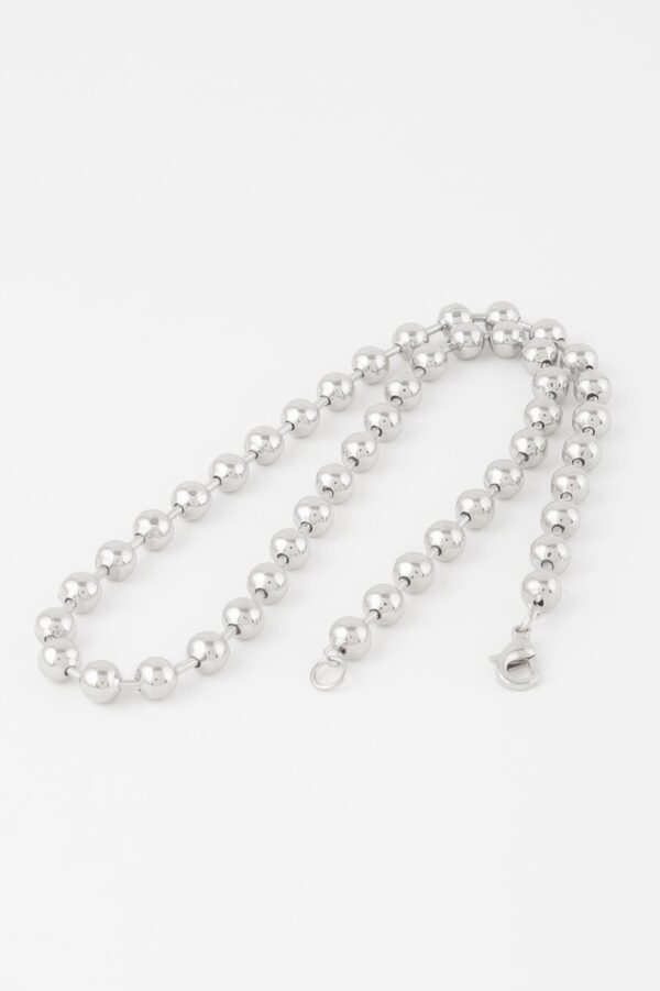 Short Metal Ball Bead Necklace – Polished 18 inch