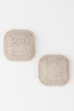 Rhinestone Glitter Statement Earrings – 1.5 in