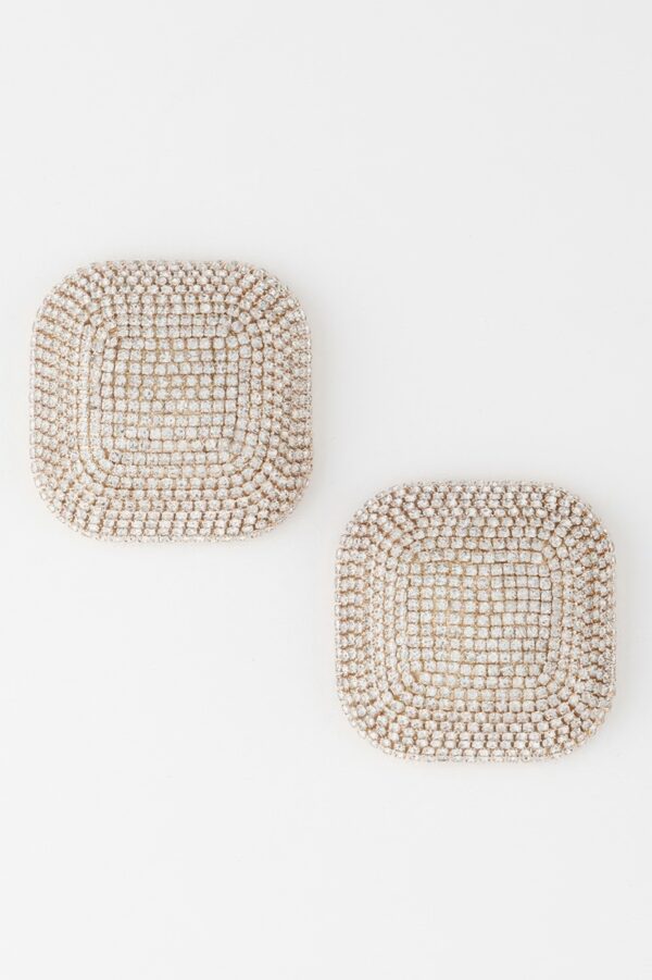 Rhinestone Glitter Statement Earrings – 1.5 in