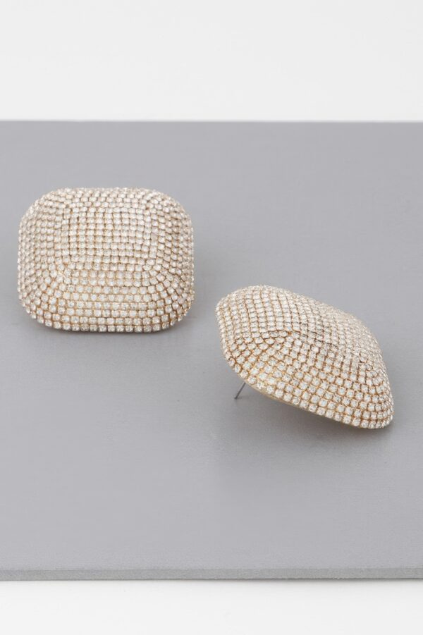 Rhinestone Glitter Statement Earrings – 1.5 in