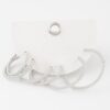 Pearl Bead Open Hoop Earrings Set – 1.8 in