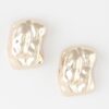 Chunky Dish-Textured Stud Earrings with Sculptural Curve