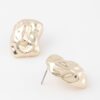 Chunky Dish-Textured Stud Earrings with Sculptural Curve
