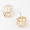 Chunky Dish-Textured Stud Earrings with Sculptural Curve