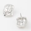 Chunky Dish-Textured Stud Earrings with Sculptural Curve