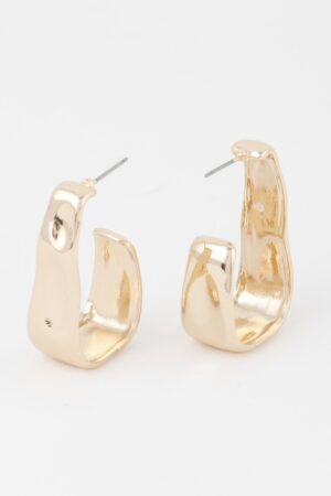 Open Cuff Earrings – Polished Plated Curve