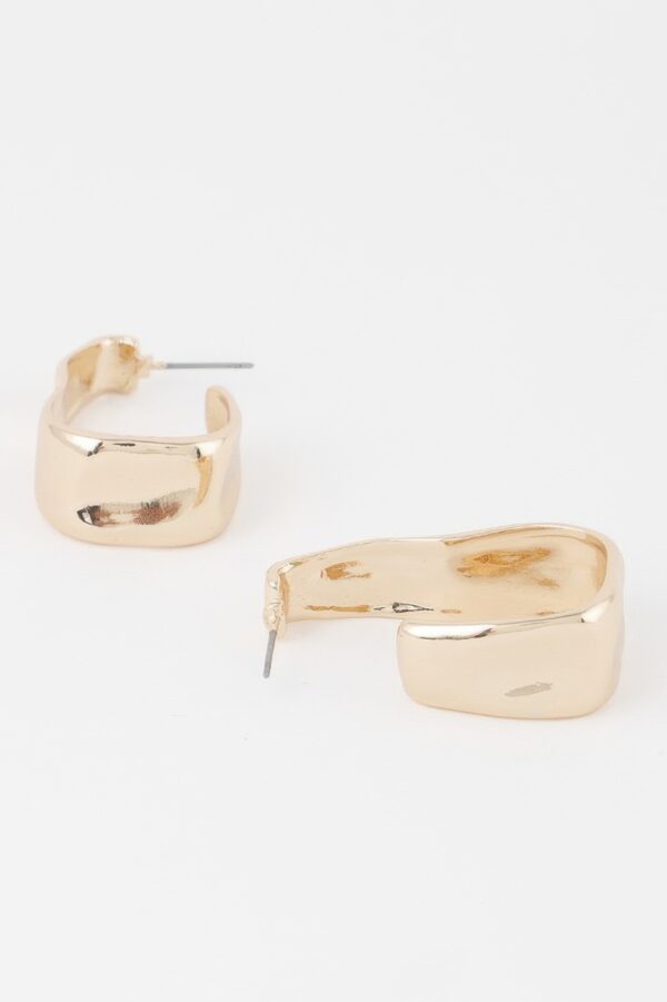 Open Cuff Earrings – Polished Plated Curve