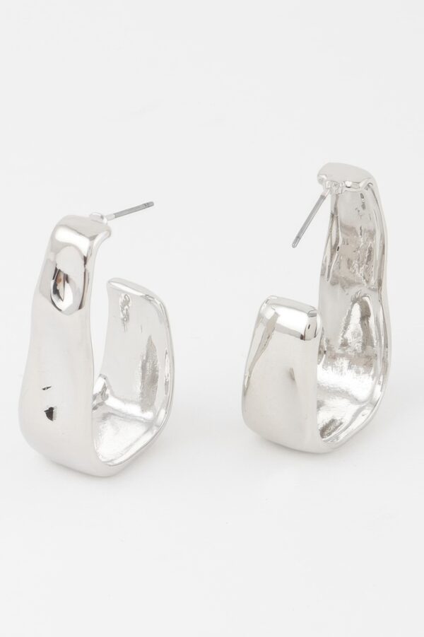 Open Cuff Earrings – Polished Plated Curve
